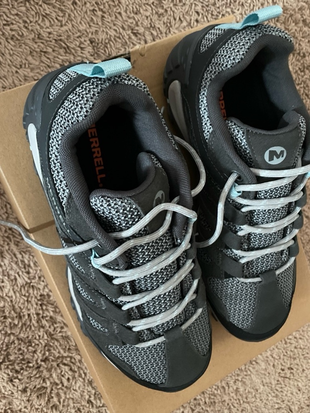 Merrell women's Gray & Light Blue Trail Sneakers